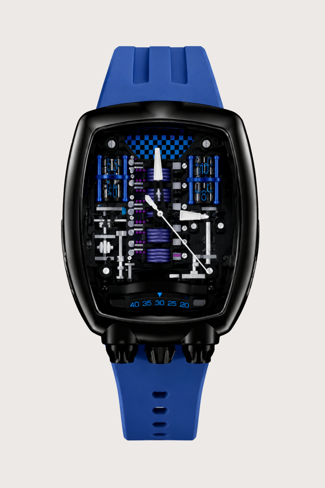 Hypercar Engine Inspired Luxury Blue & Black Quartz Watch (43804125)