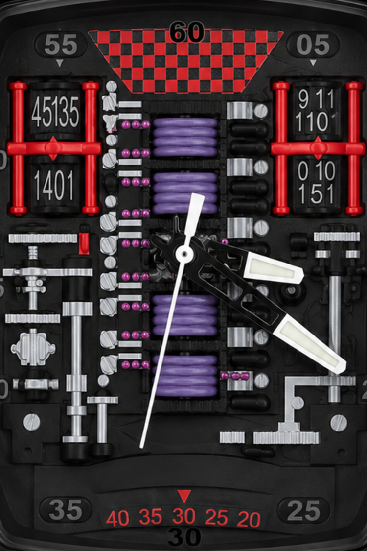 Hypercar Engine Inspired Luxury Red & Black Quartz Watch (43665393)
