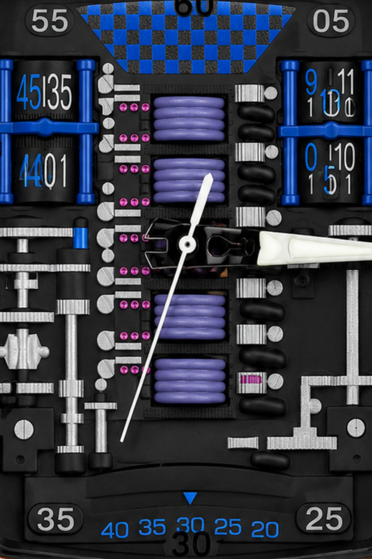 Hypercar Engine Inspired Luxury Rosegold & Blue Quartz Watch (43522422)