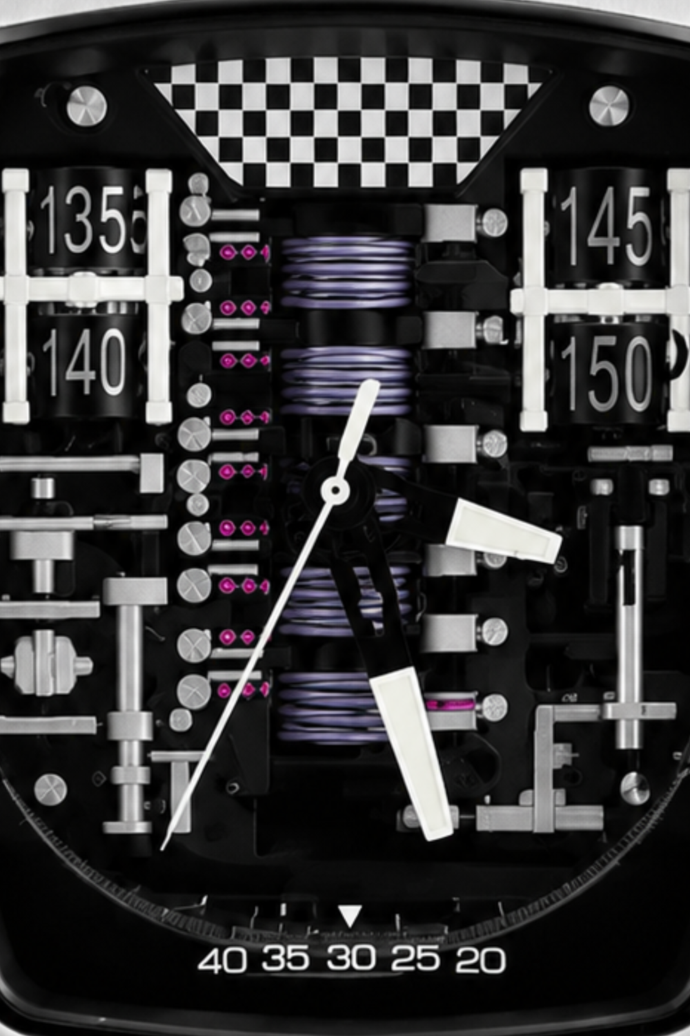 Hypercar Engine Inspired Luxury Silver & Black Quartz Watch (43522448)