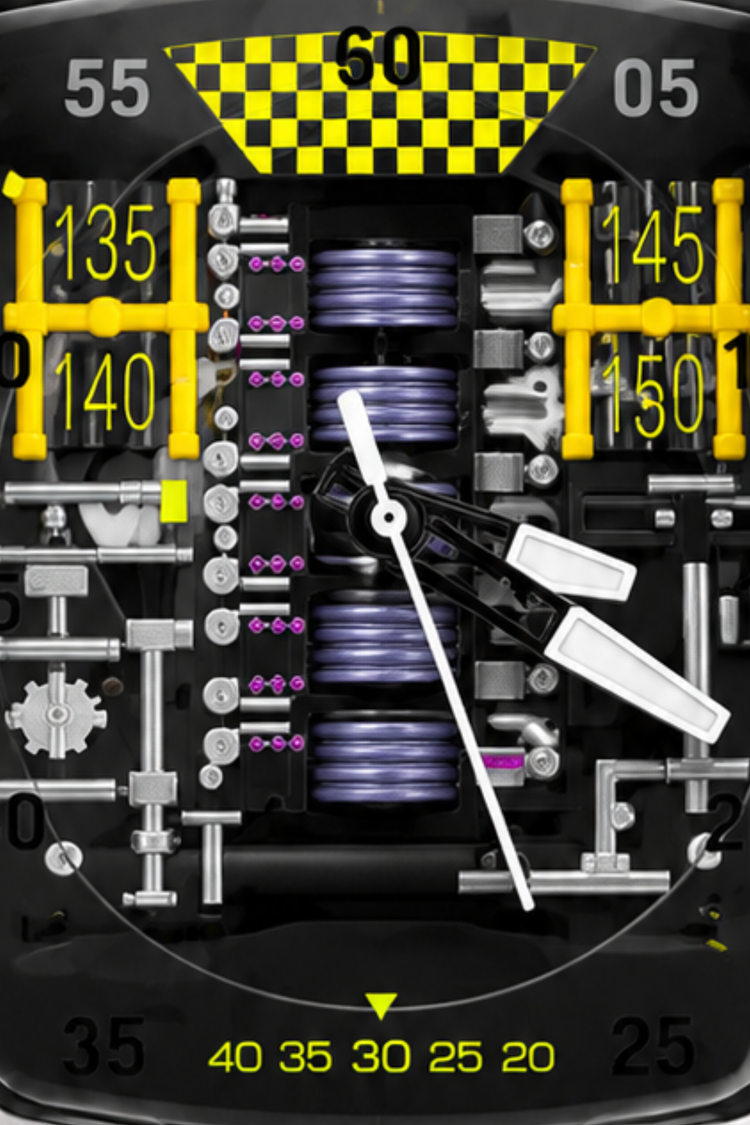 Hypercar Engine Inspired Luxury Silver & Yellow Quartz Watch (44219706)