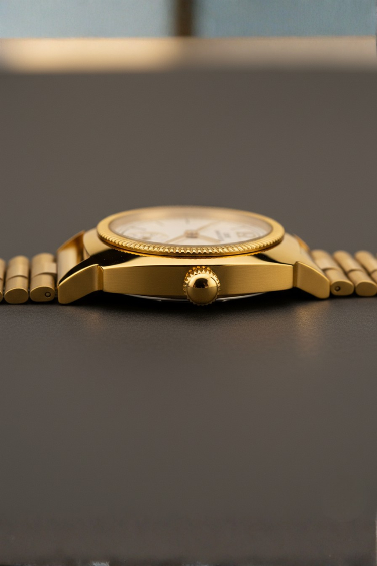 Classic White Dial Silver Crest Automatic Watch | IBSO Edition