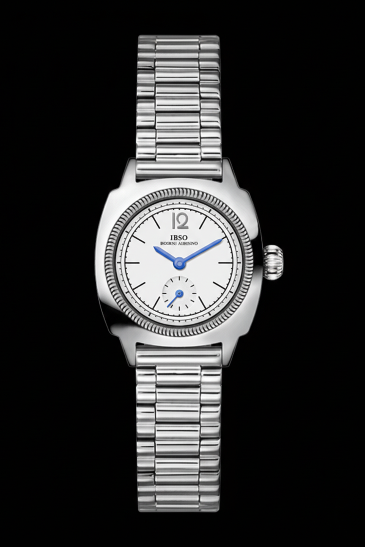 Classic White Dial Silver Crest Automatic Watch | IBSO Edition