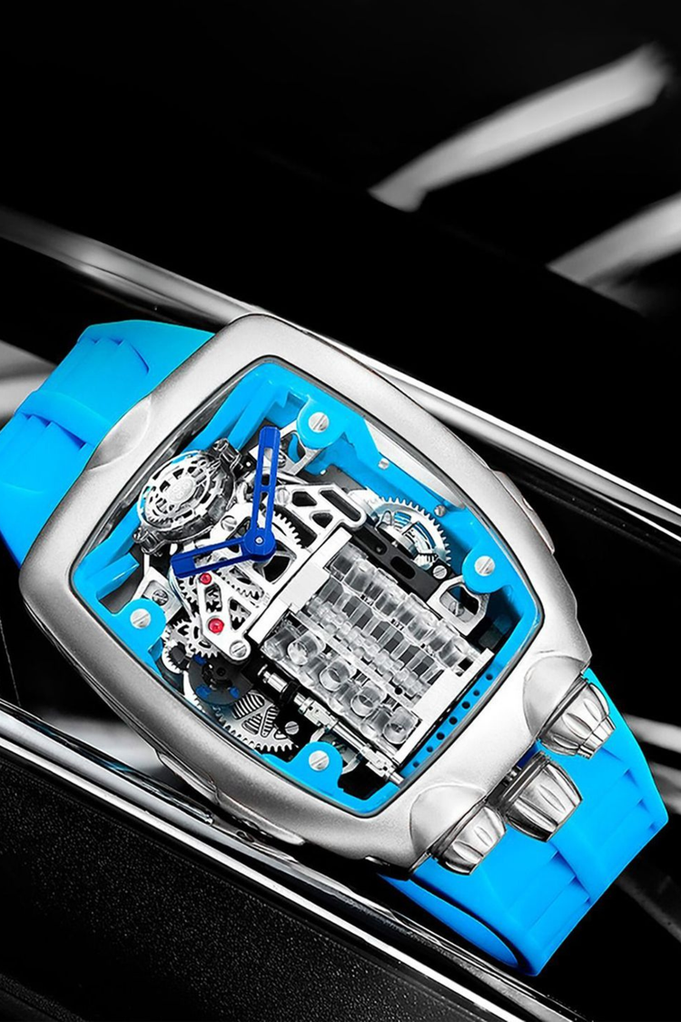 Viper Engine Aqua with Silver Dial | Tonneau Skeleton Engine Edition (41458375)