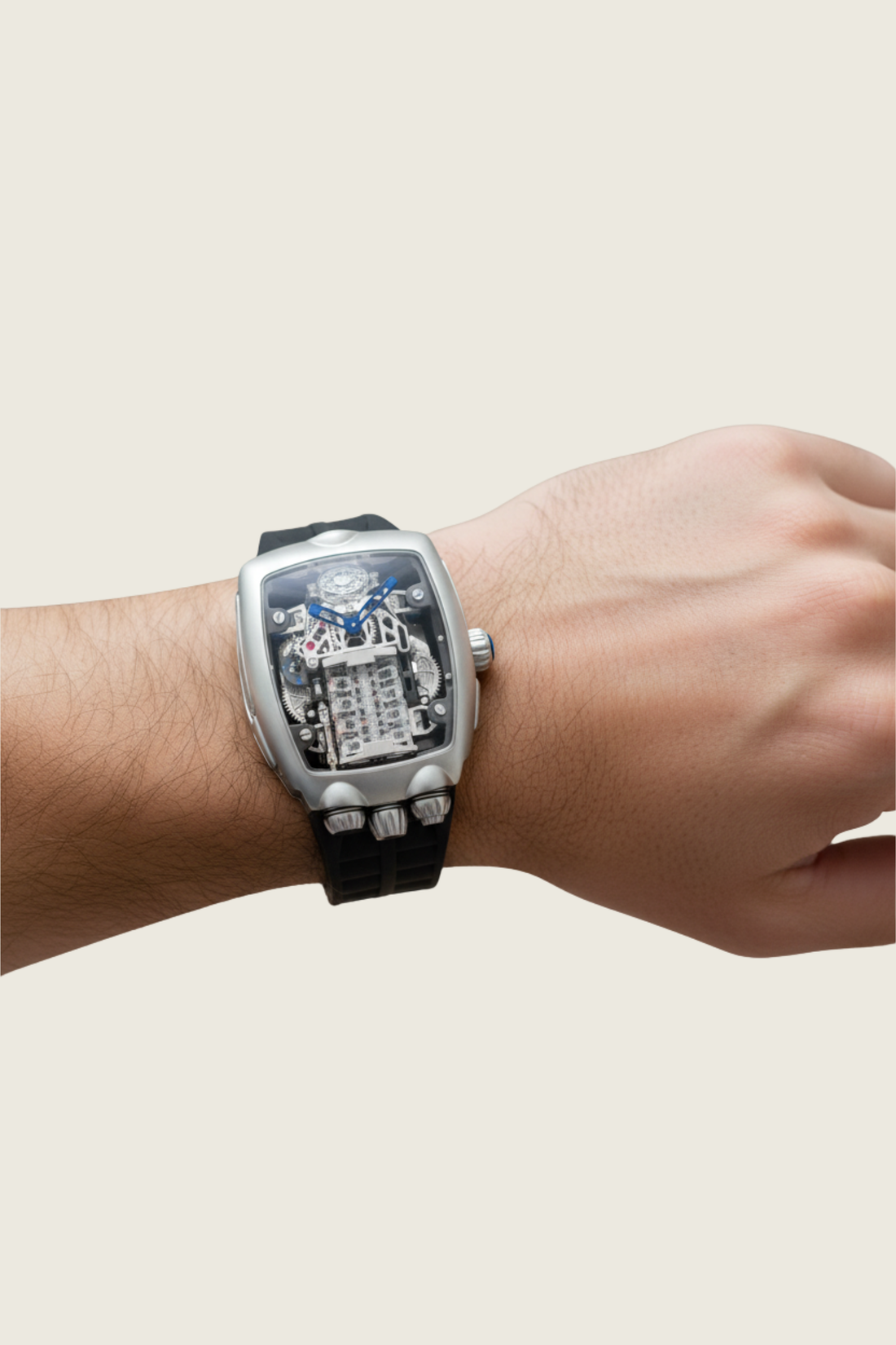 Viper Engine Black with Silver Dial | Tonneau Skeleton Engine Edition