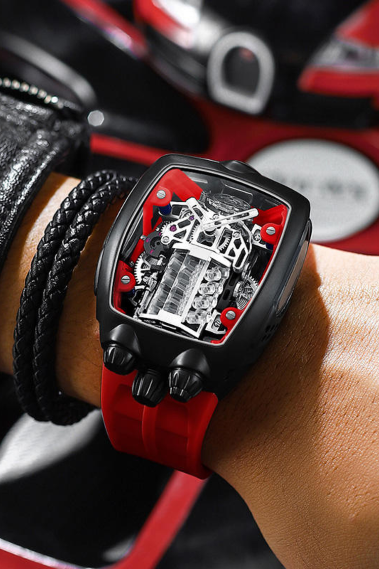 Viper Engine Red with Black Dial | Tonneau Skeleton Engine Edition