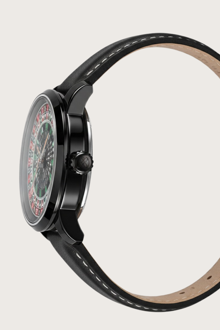 Casino Series Black Roulette Automatic Watch – Tri-Color Matrix Edition