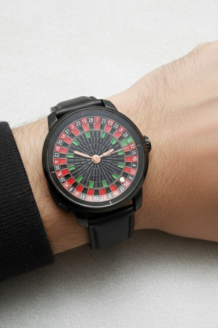 Casino Series Black Roulette Automatic Watch – Noir Wheel Edition - (41018894)