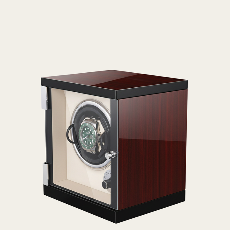 Dual Tone Control Single Watch Winder with Adjustable Modes & Wood-Gloss Finish