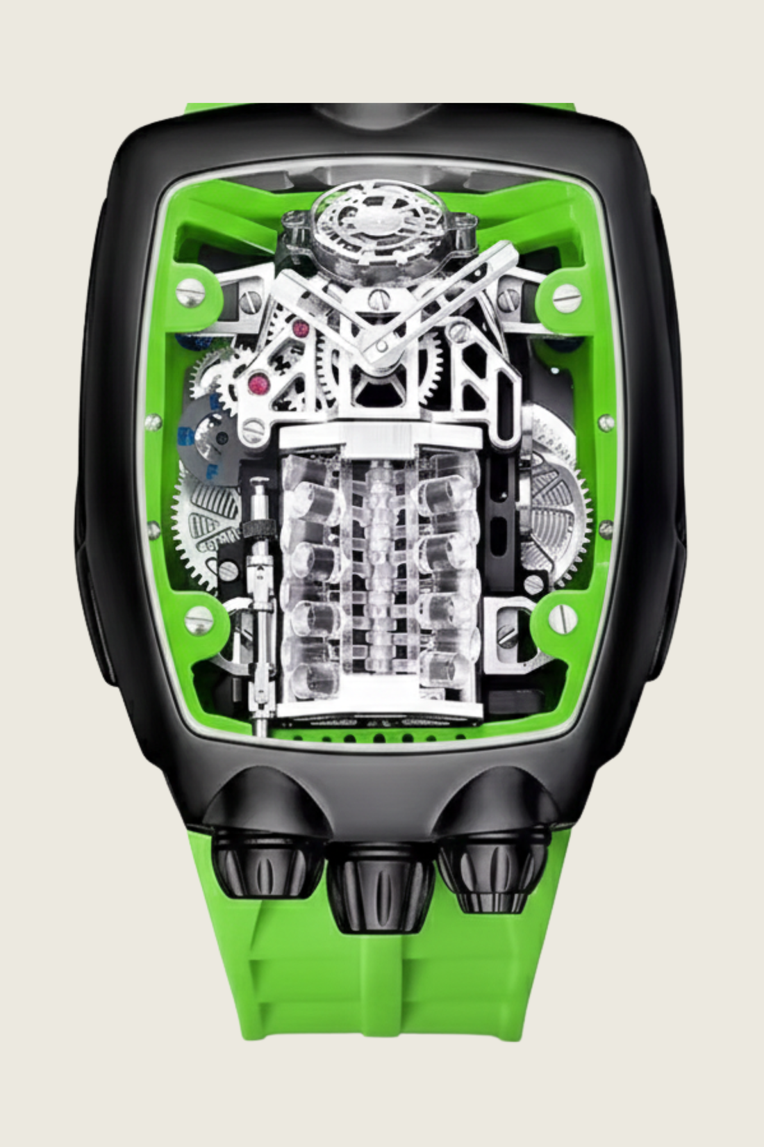 Viper Engine Neon Green with Black Dial  | Tonneau Skeleton Engine Edition - (41458376)