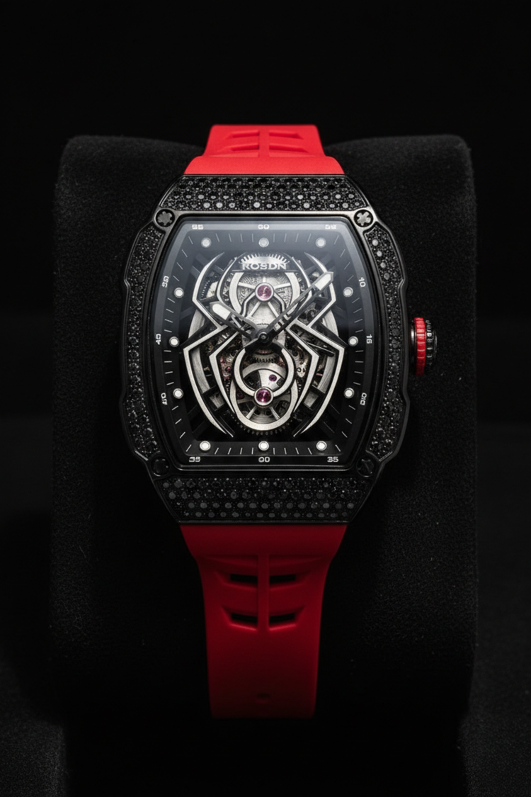ROSDN Spider Core Red & Black Automatic Mechanical Watch