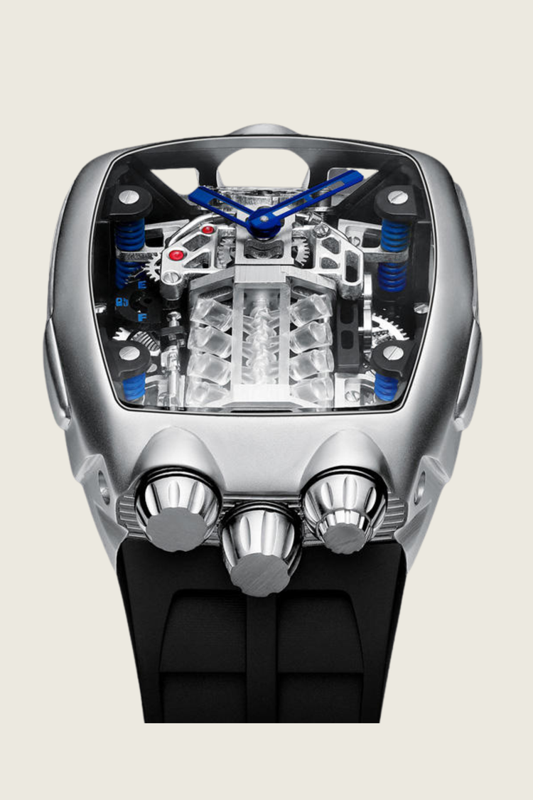 Viper Engine Black with Silver Dial | Tonneau Skeleton Engine Edition