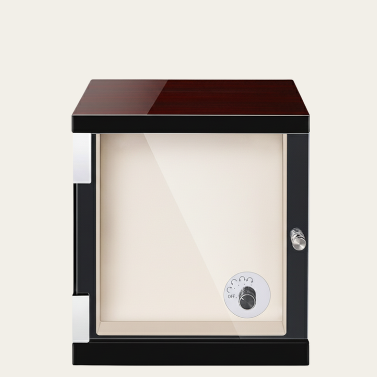Dual Tone Control Single Watch Winder with Adjustable Modes & Wood-Gloss Finish