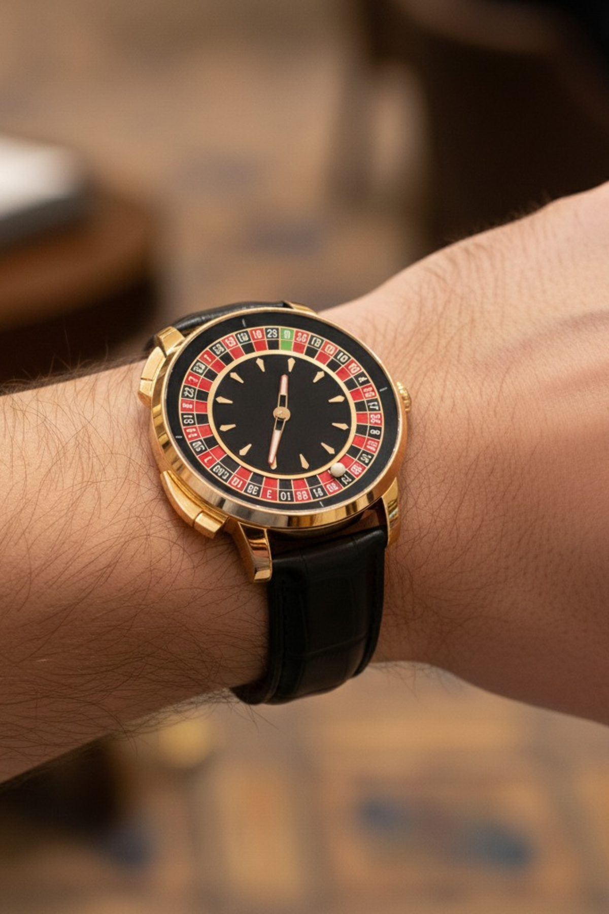 Casino Series Rose Gold Roulette Automatic Watch – Double Zero Edition