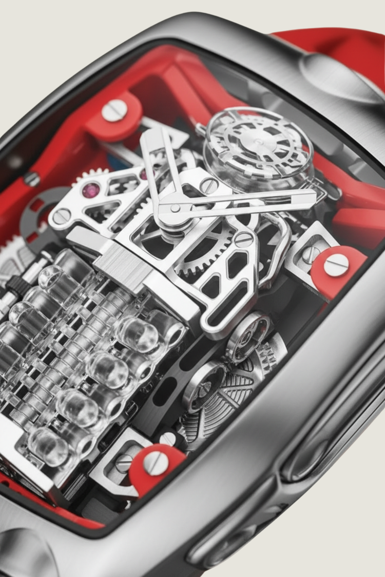 Viper Engine Red with Silver Dial | Tonneau Skeleton Engine Edition - (43014178)