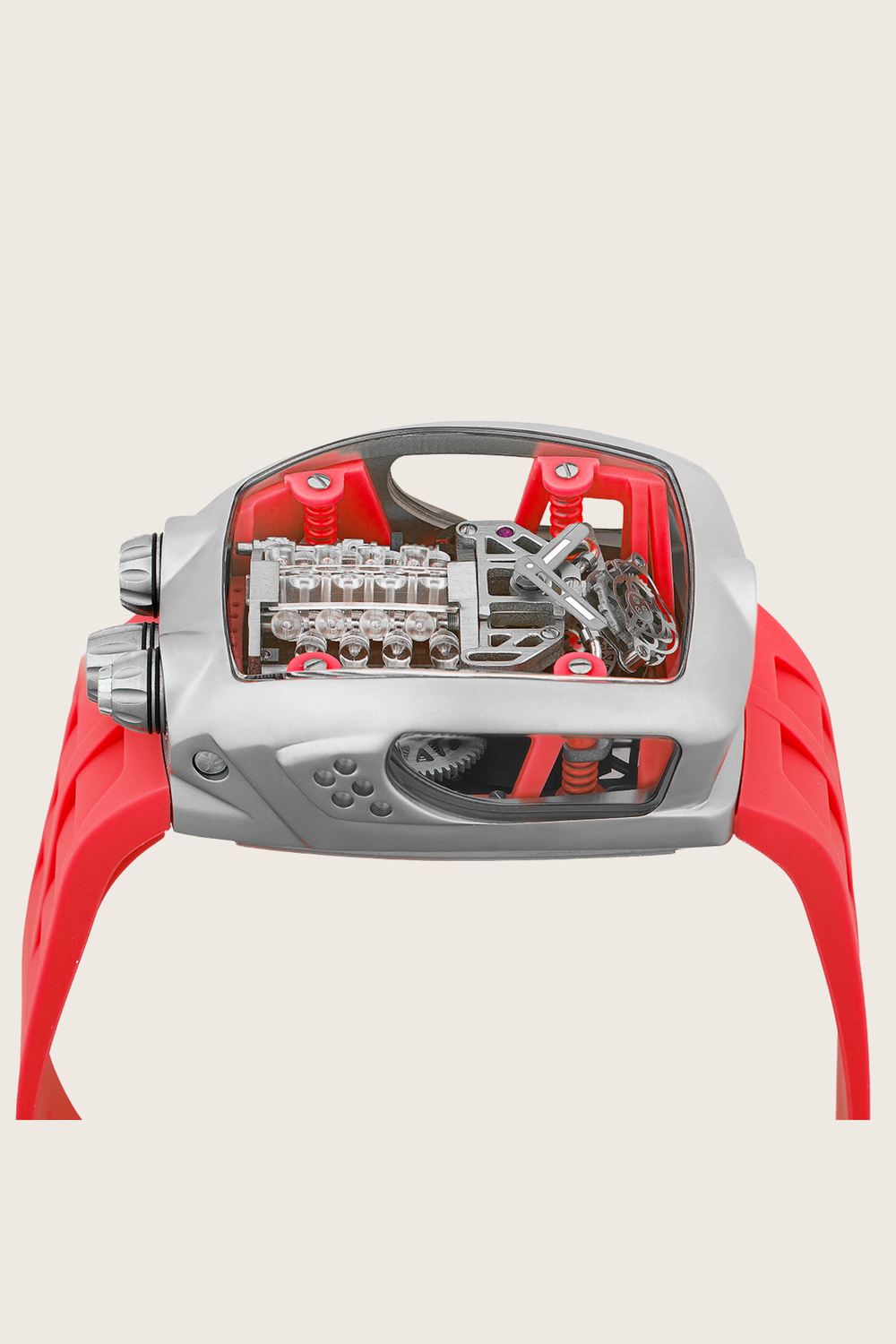 Viper Engine Red with Silver Dial | Tonneau Skeleton Engine Edition - (43014178)