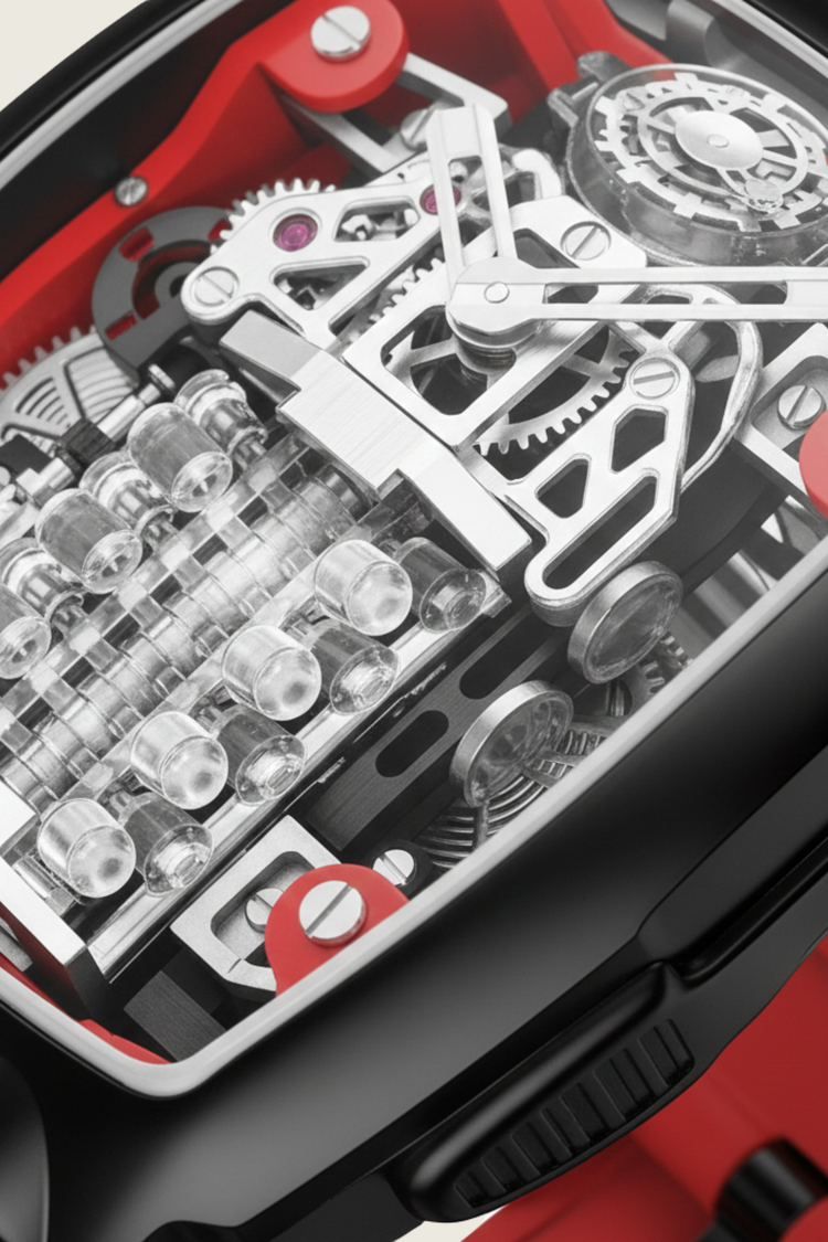 Viper Engine Red with Black Dial | Tonneau Skeleton Engine Edition