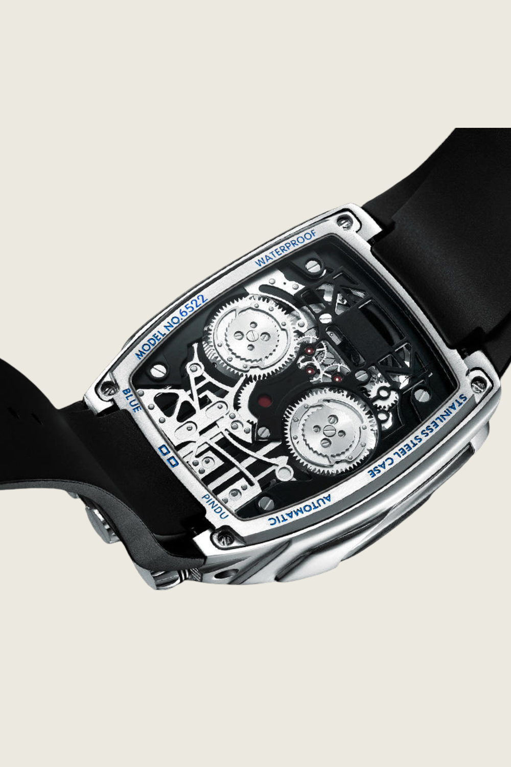 Viper Engine Black with Silver Dial | Tonneau Skeleton Engine Edition