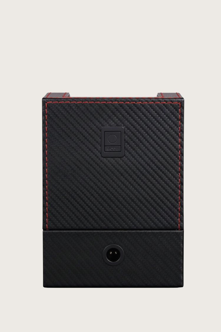 Vault Carbon | Single Watch Winder with Red Stitching