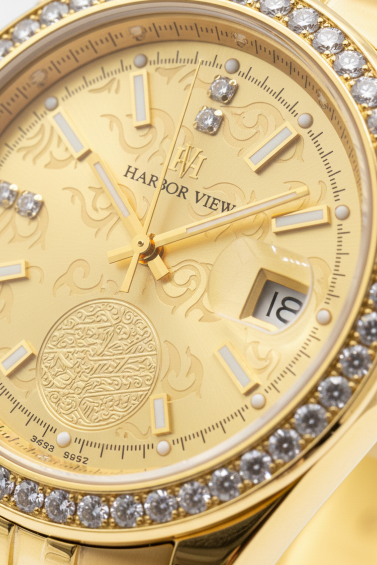 Harbor View Emblem Gold Quartz | Gemstone Bezel Edition