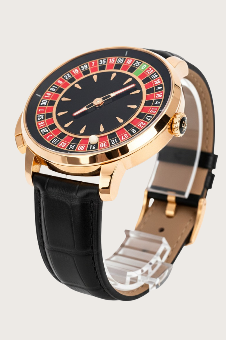 Casino Series Rose Gold Roulette Automatic Watch – Double Zero Edition