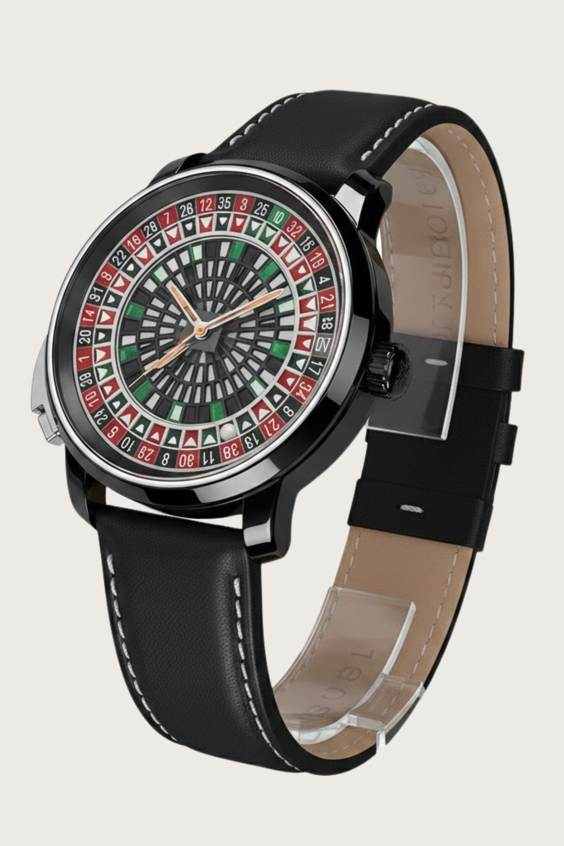 Casino Series Black Roulette Automatic Watch – Tri-Color Matrix Edition