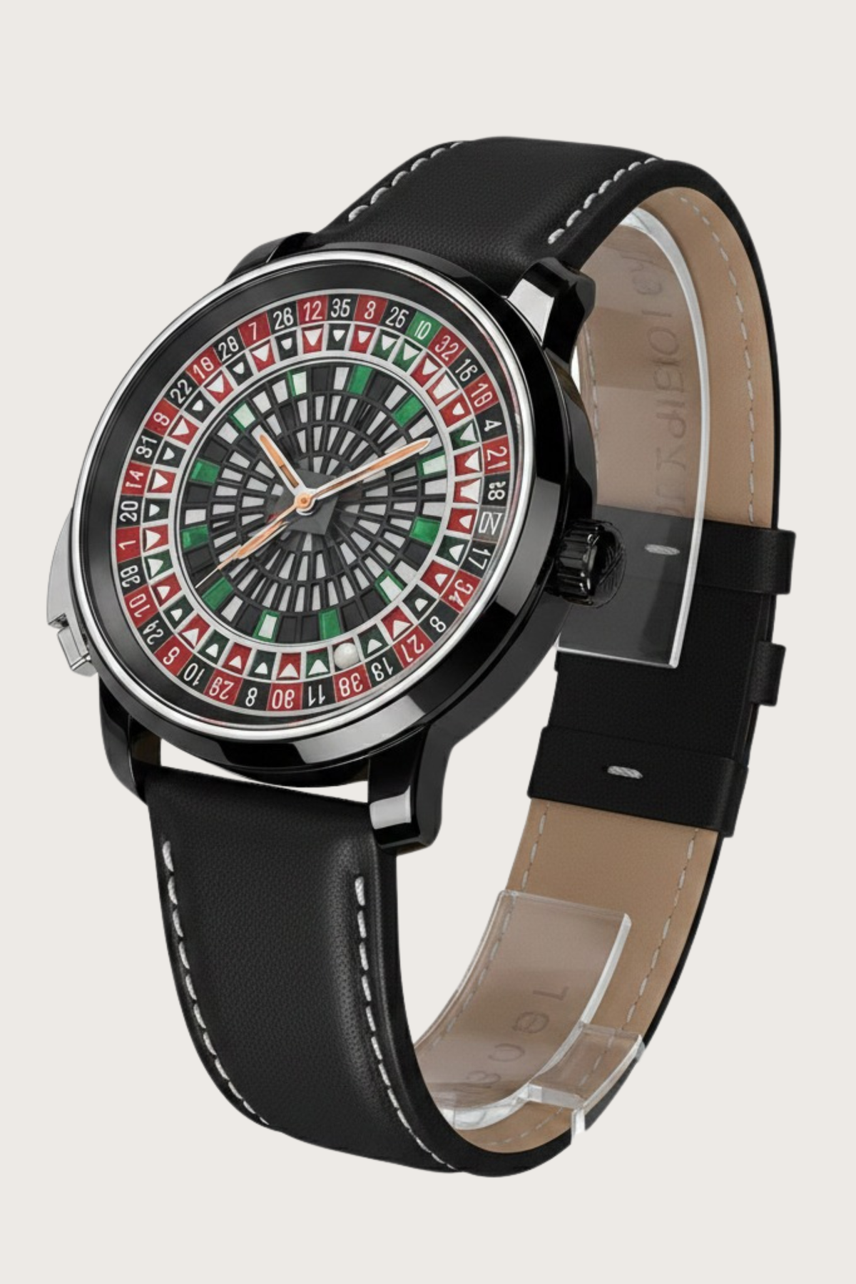 Casino Series Black Roulette Automatic Watch – Tri-Color Matrix Edition