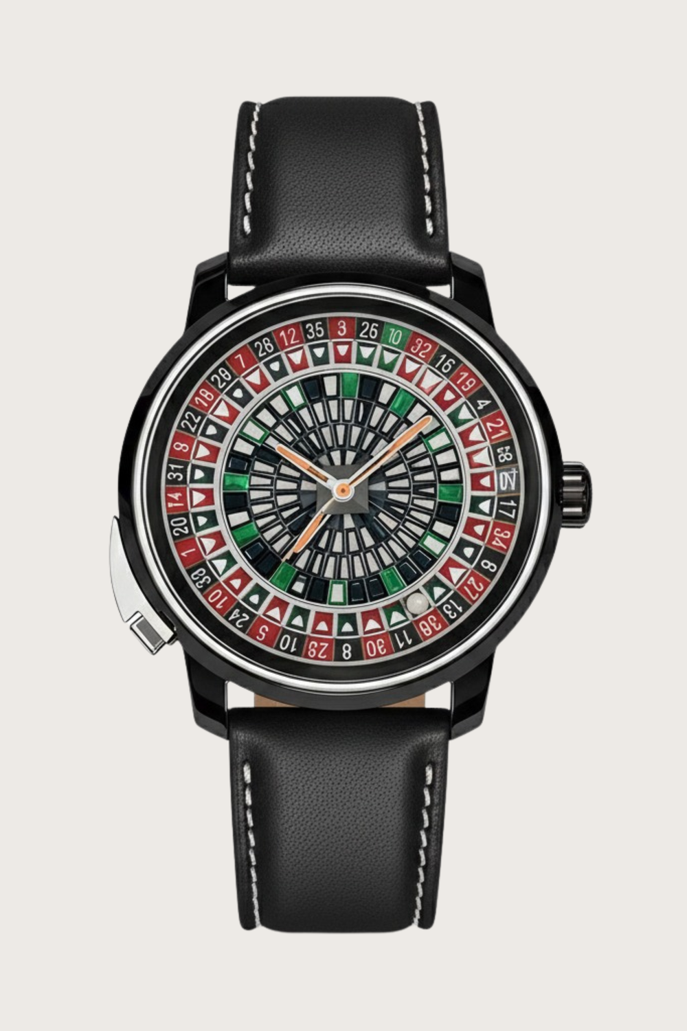 Casino Series Black Roulette Automatic Watch – Tri-Color Matrix Edition