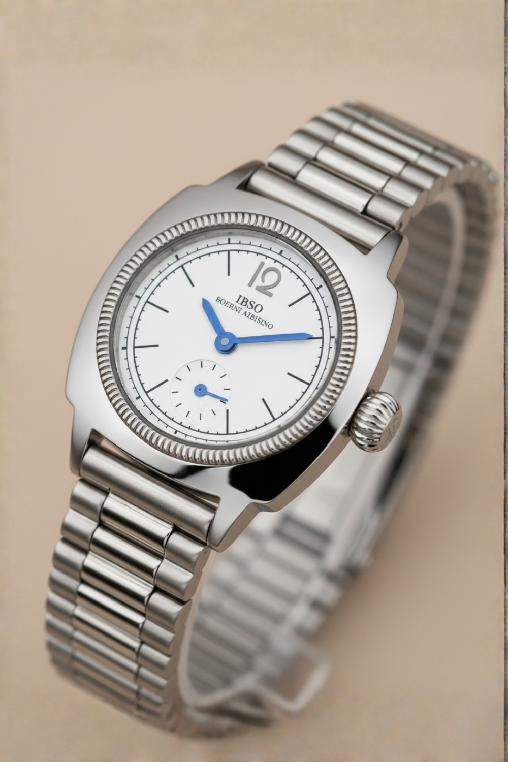 Classic White Dial Silver Crest Automatic Watch | IBSO Edition