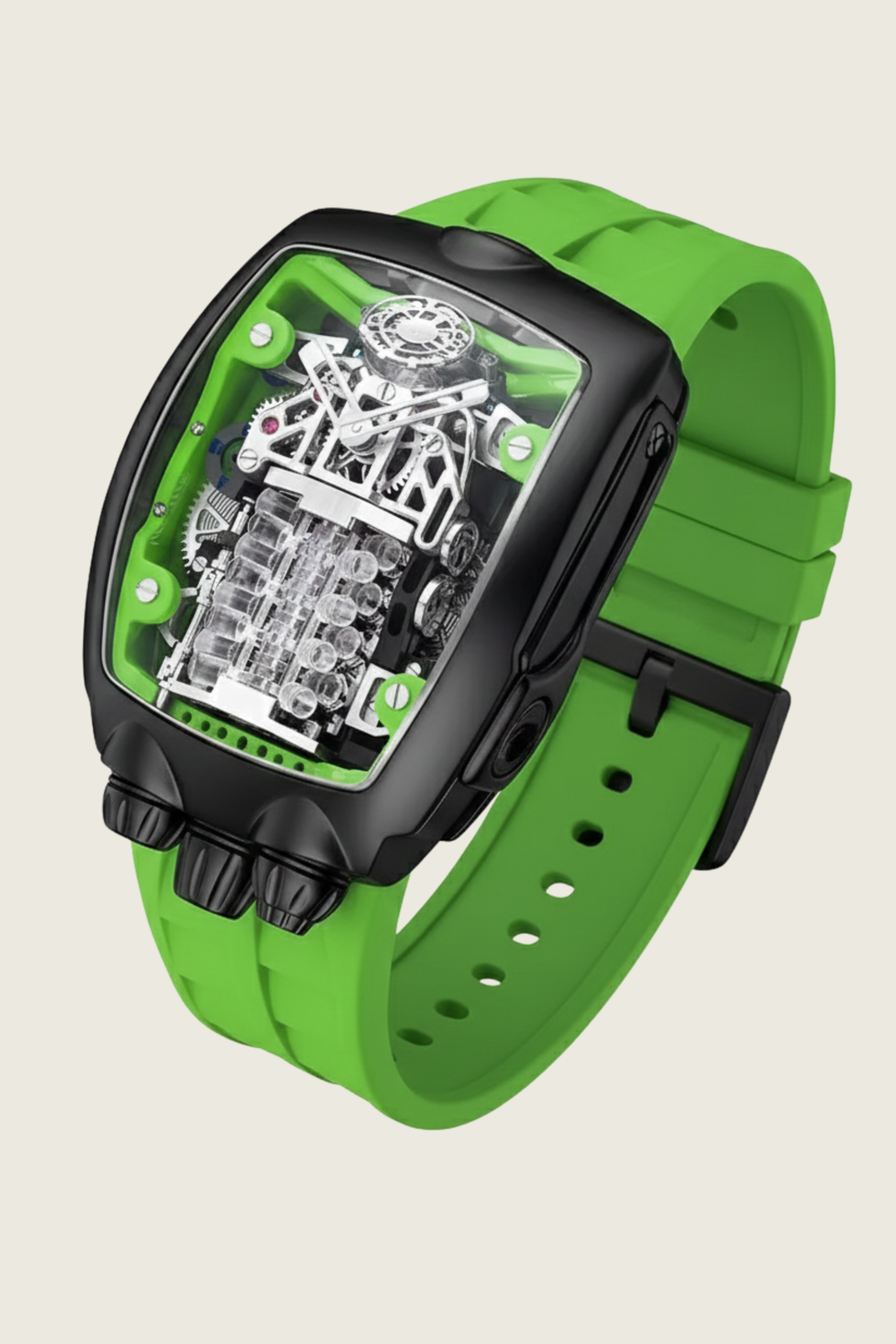 Viper Engine Neon Green with Black Dial  | Tonneau Skeleton Engine Edition - (41458376)