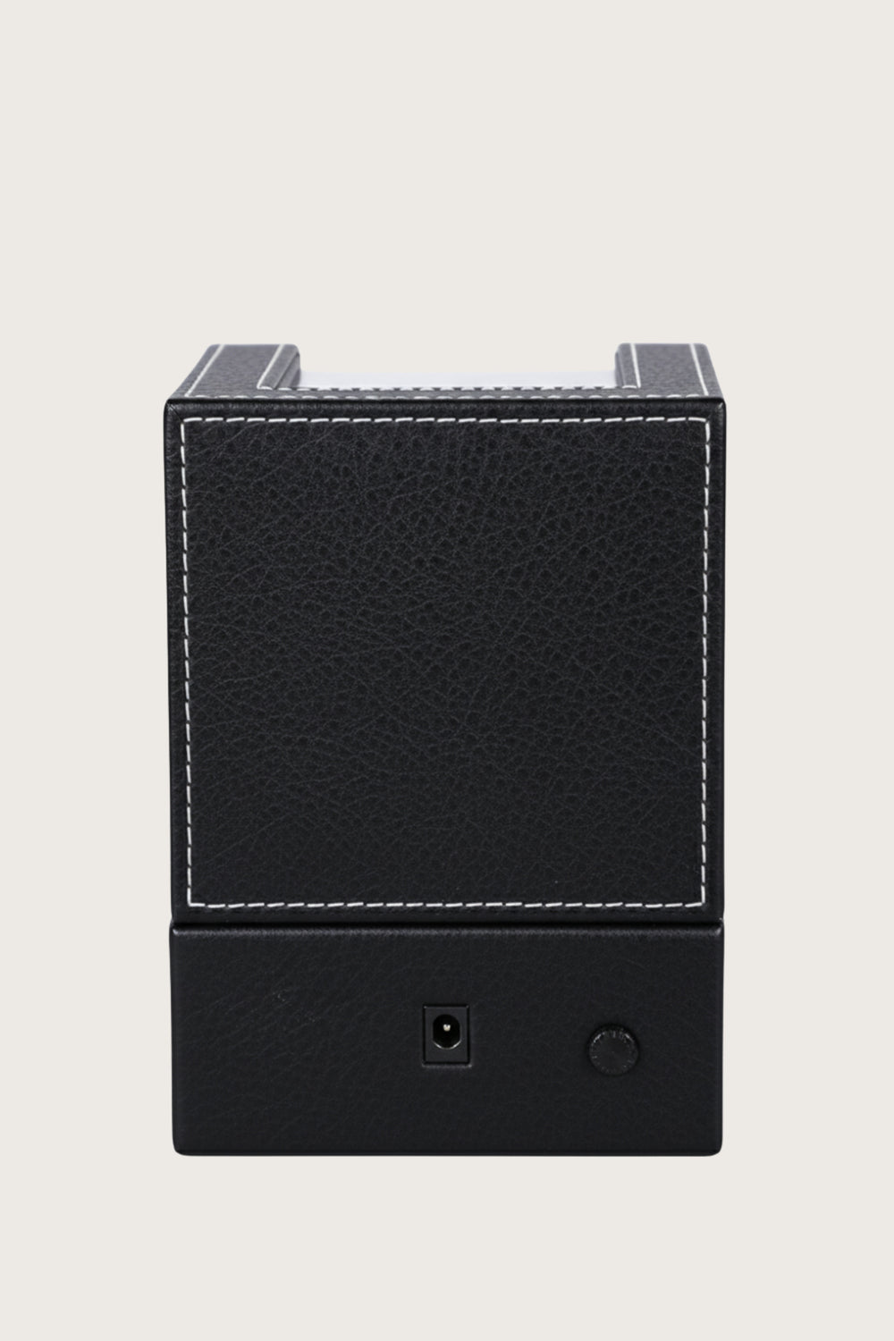 Classic Black Leather Single Watch Winder with Transparent Display
