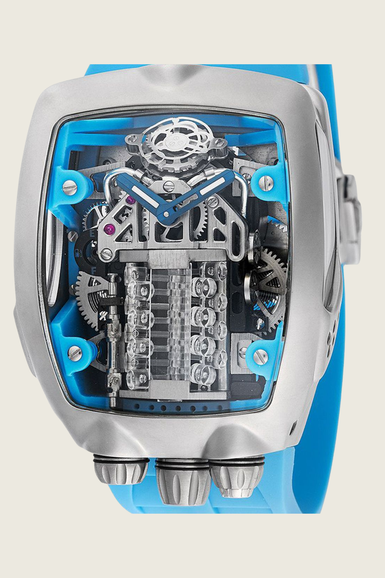 Viper Engine Aqua with Silver Dial | Tonneau Skeleton Engine Edition (41458375)