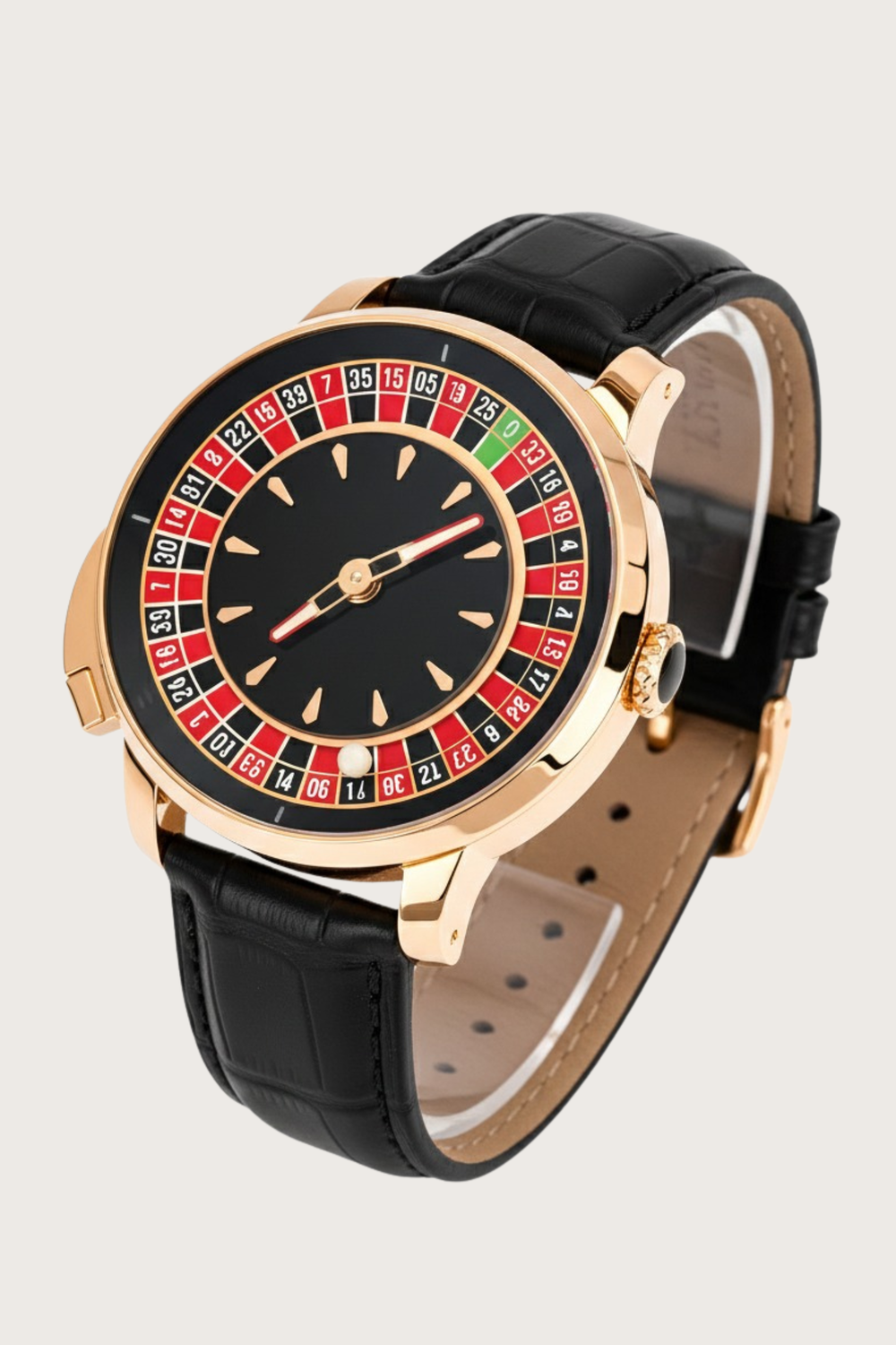 Casino Series Rose Gold Roulette Automatic Watch – Double Zero Edition
