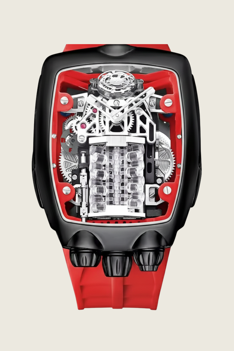 Viper Engine Red with Black Dial | Tonneau Skeleton Engine Edition