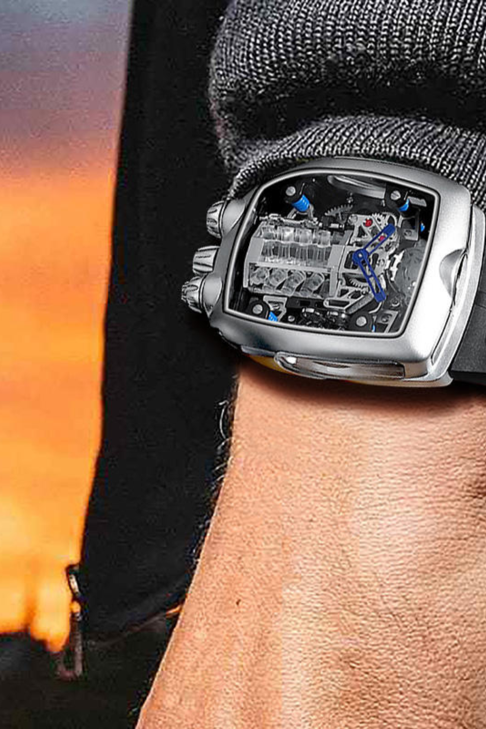 Viper Engine Black with Silver Dial | Tonneau Skeleton Engine Edition