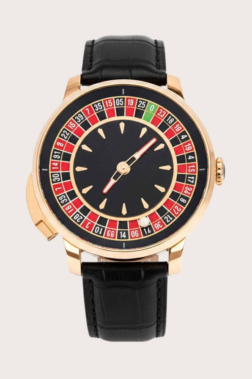 Casino Series Rose Gold Roulette Automatic Watch – Double Zero Edition