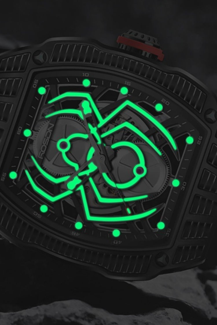 ROSDN Spider Core Red & Black Automatic Mechanical Watch