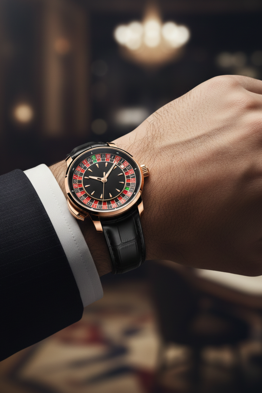 Casino Series Rose Gold Poker Roulette Automatic Watch (41614817)