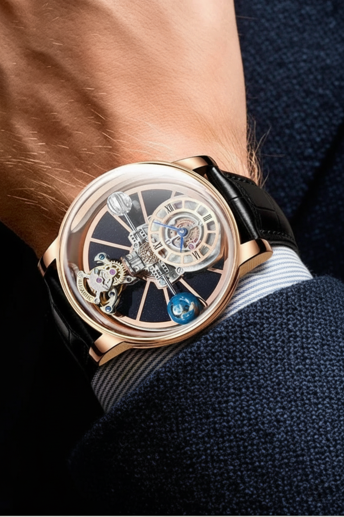 Astral Black Timepiece Orbit Watch