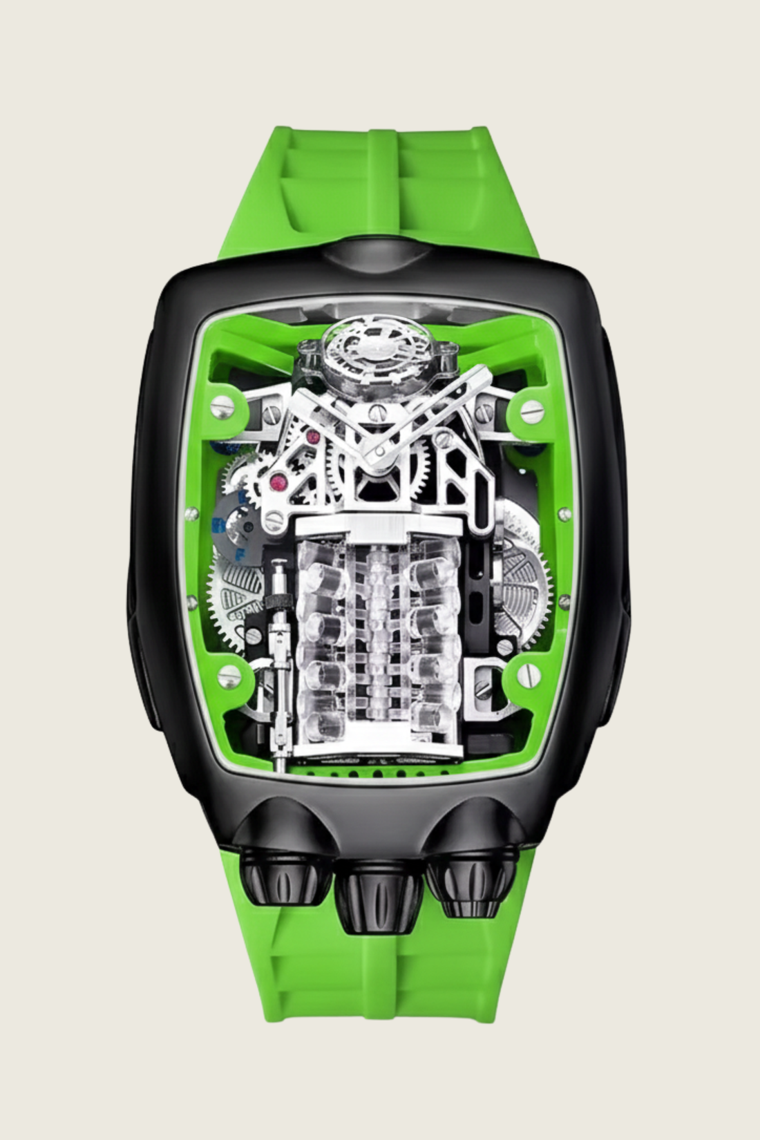 Viper Engine Neon Green with Black Dial  | Tonneau Skeleton Engine Edition - (41458376)