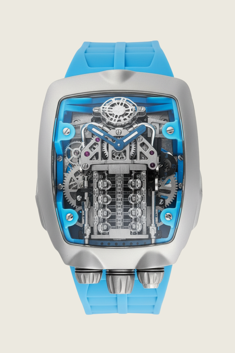 Viper Engine Aqua with Silver Dial | Tonneau Skeleton Engine Edition (41458375)