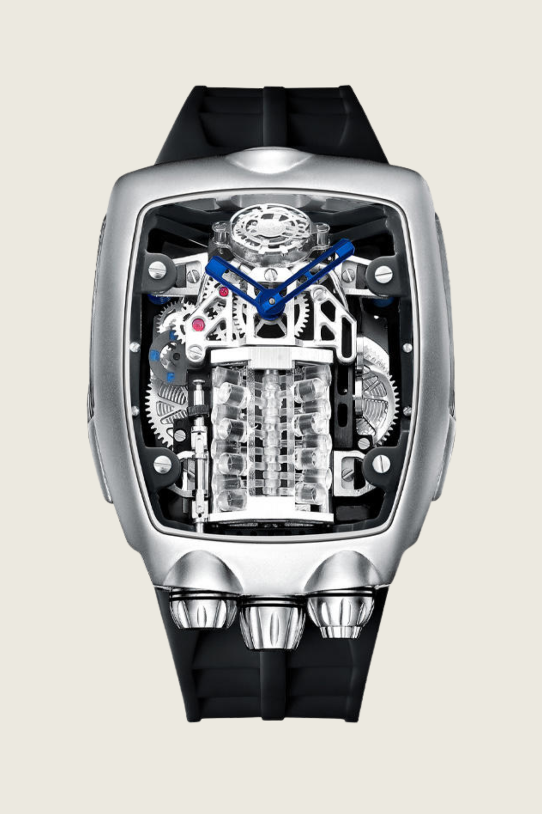 Viper Engine Black with Silver Dial | Tonneau Skeleton Engine Edition