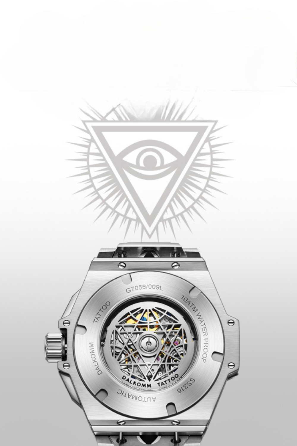 Illuminati - Eye of Demon Black Analog Mechanical Movement Dalkommwatch Watch