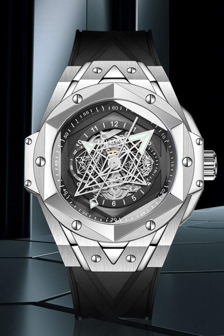 Illuminati - Eye of Demon Black Analog Mechanical Movement Dalkommwatch Watch