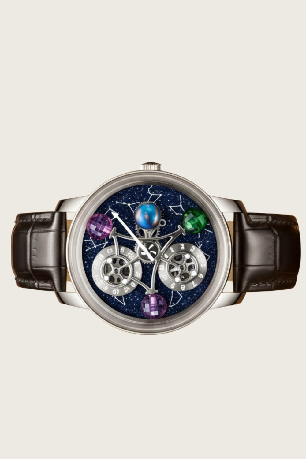 Galactic Brown Gemstone Multi-Orbit Astral Timepiece