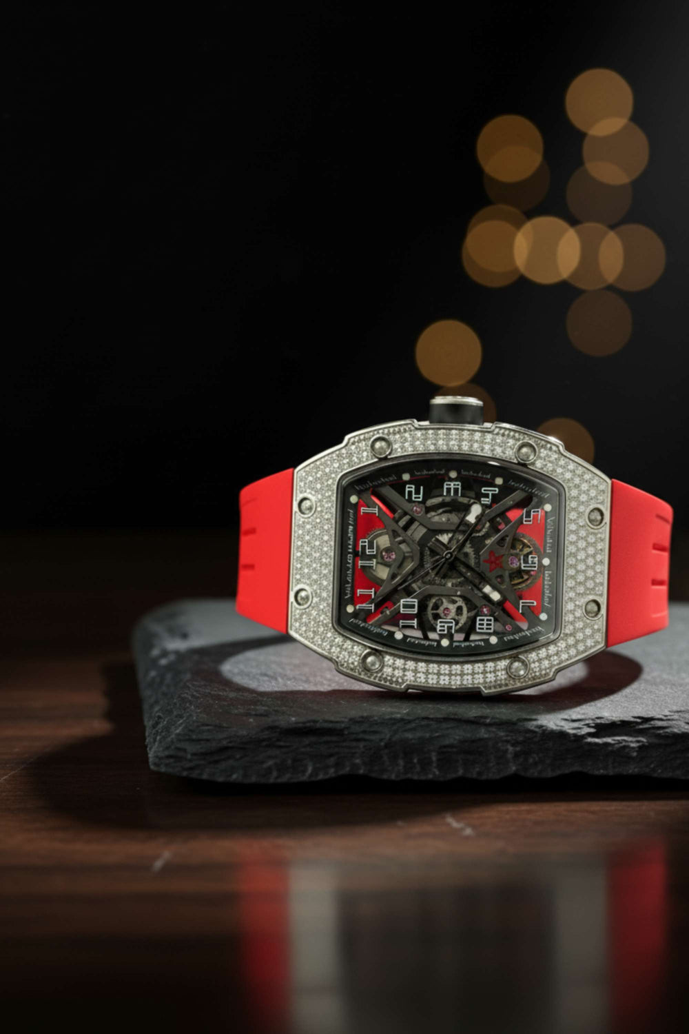 Crimson Star Skeleton Diamond Sport Watch (43075147)