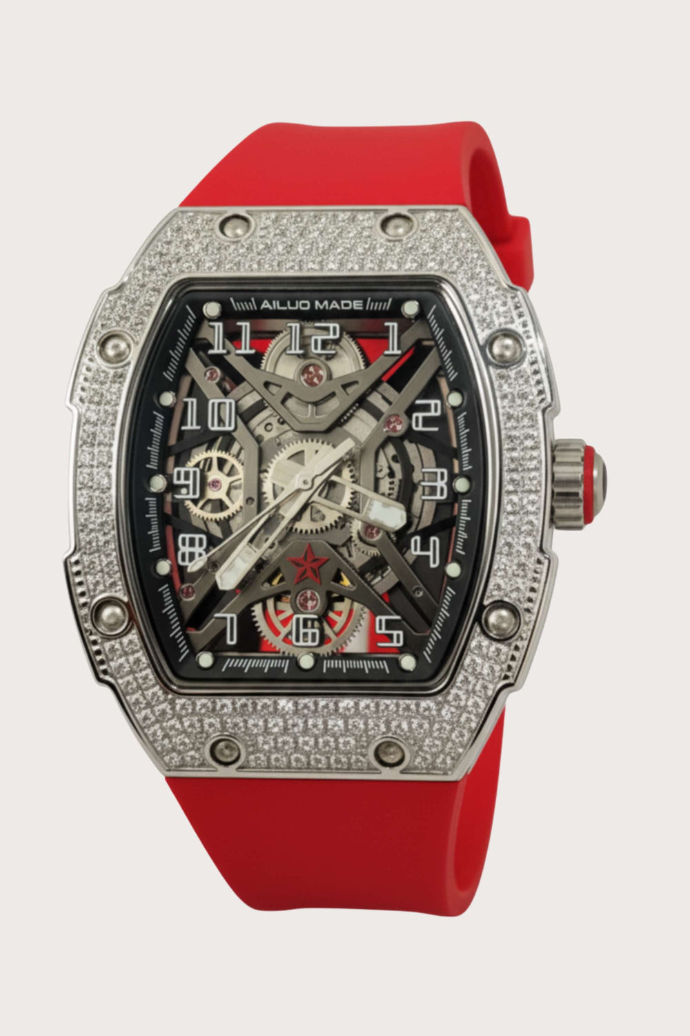 Crimson Star Skeleton Diamond Sport Watch (43075147)