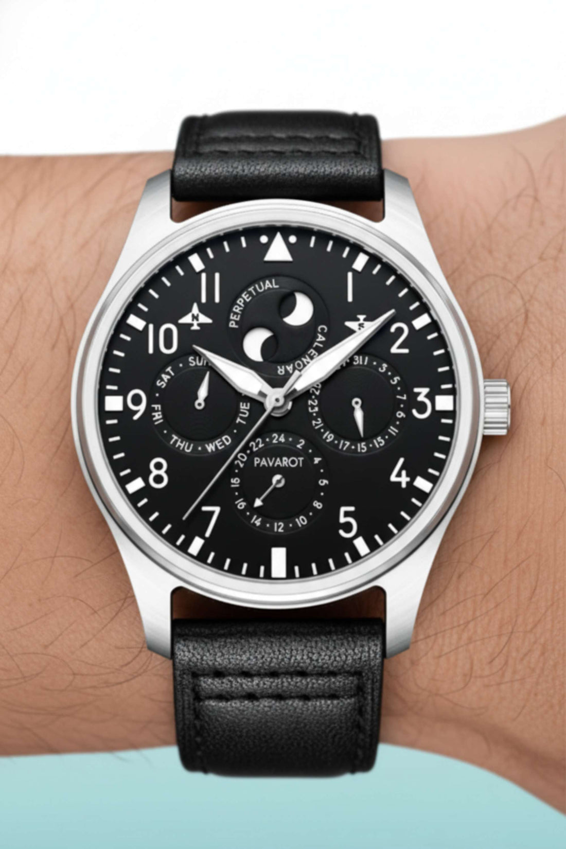 Perpetual Black Classic Moonphase Watch