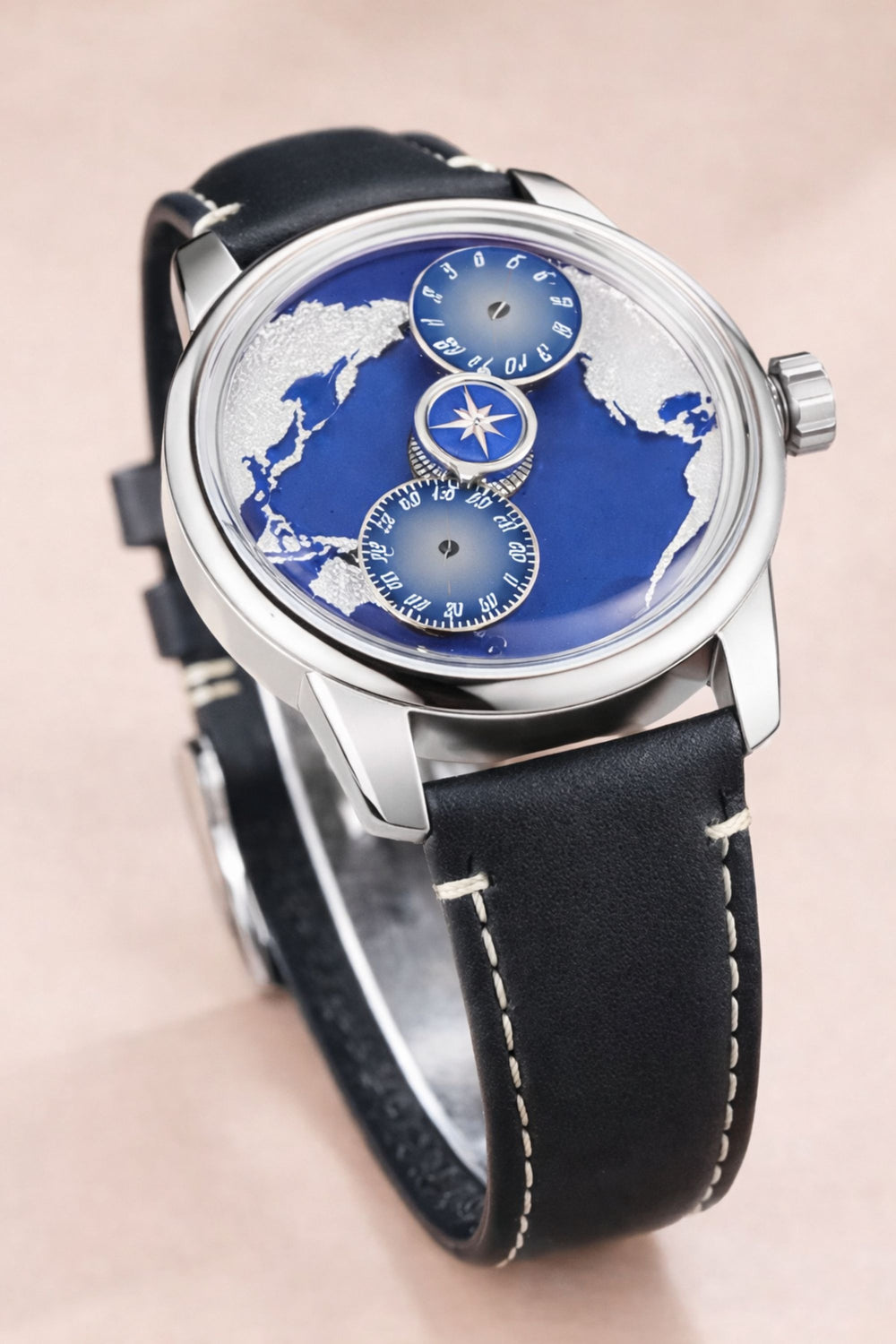 Geo Sphere Blue Silver Automatic Mechanical | Compass Edition