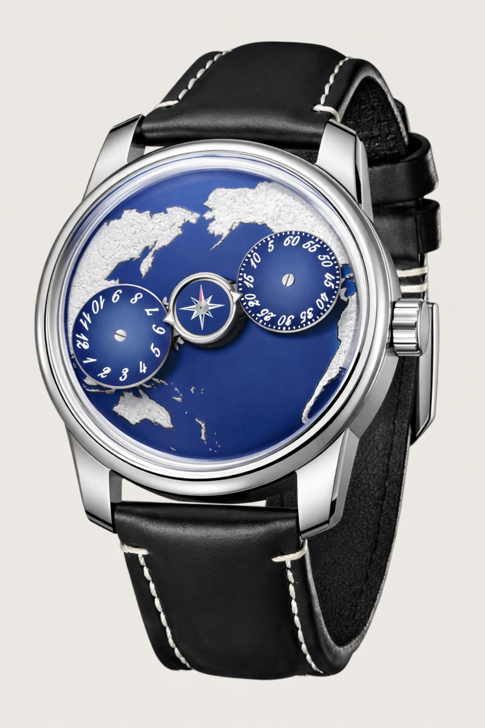Geo Sphere Blue Silver Automatic Mechanical | Compass Edition